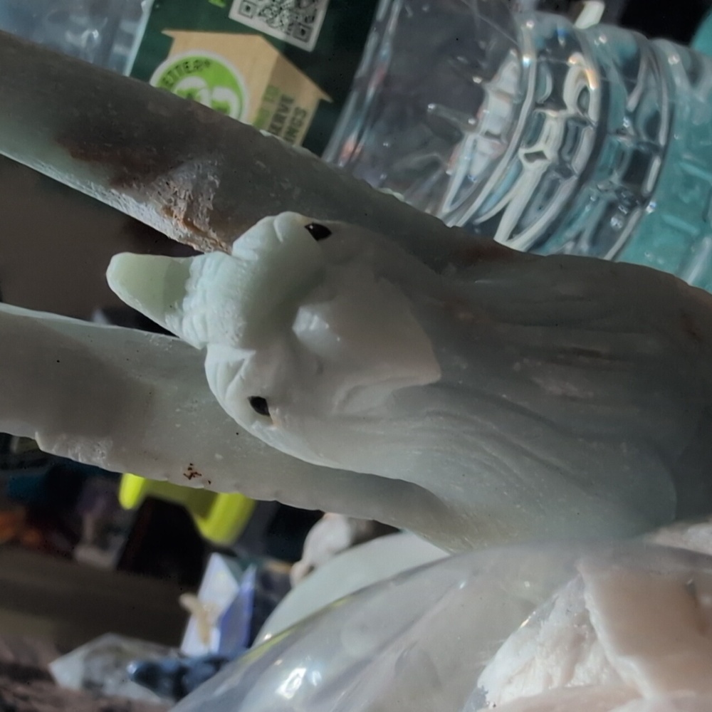 Carved Phoenix 🐦‍🔥 Story Crystal Amazonite Gem Blue - Picture 6 of 6